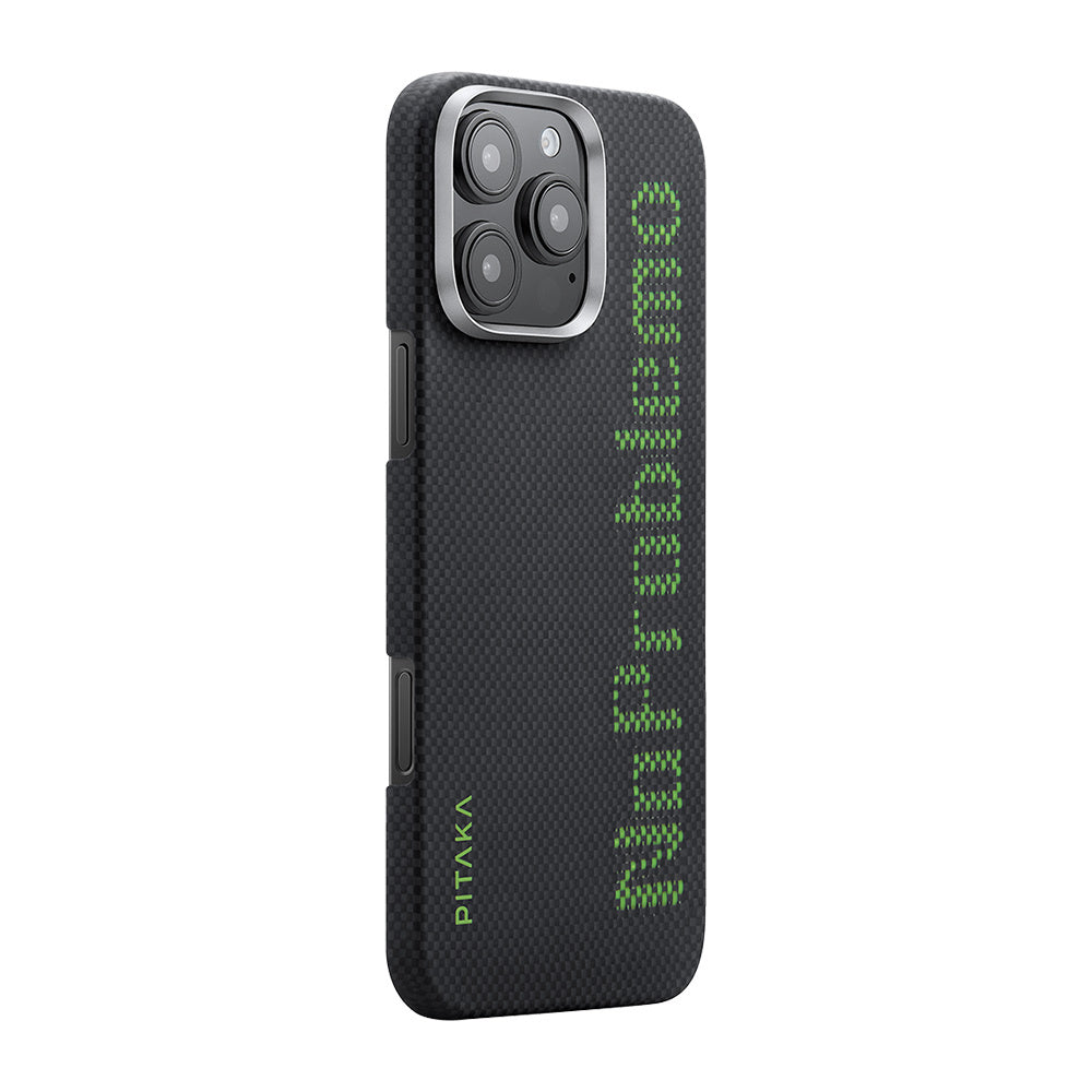 Pitaka Tactile Woven Aries Serisi iPhone 16 Pro M-safe Şarj Özellikli Lumintex Teknolojili Fosforlu Aramid Fiber NoProblemo Kılıf Pitaka Tactile Woven Aries Serisi iPhone 16 Pro M-safe Şarj Özellikli Lumintex Teknolojili Fosforlu Aramid Fiber NoProblemo Kılıf